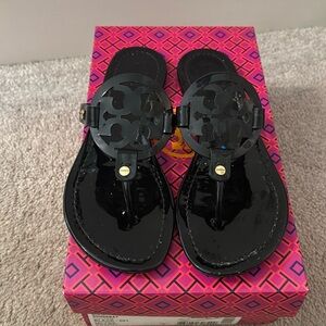 Tory Burch Miller black patent sandal